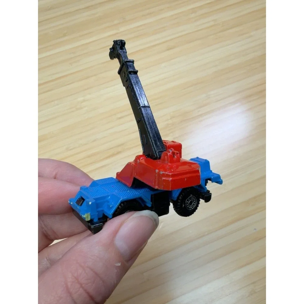 Vintage Toy Construction Vehicle Lot Matchbox Road Roller Crane Pull Back Truck